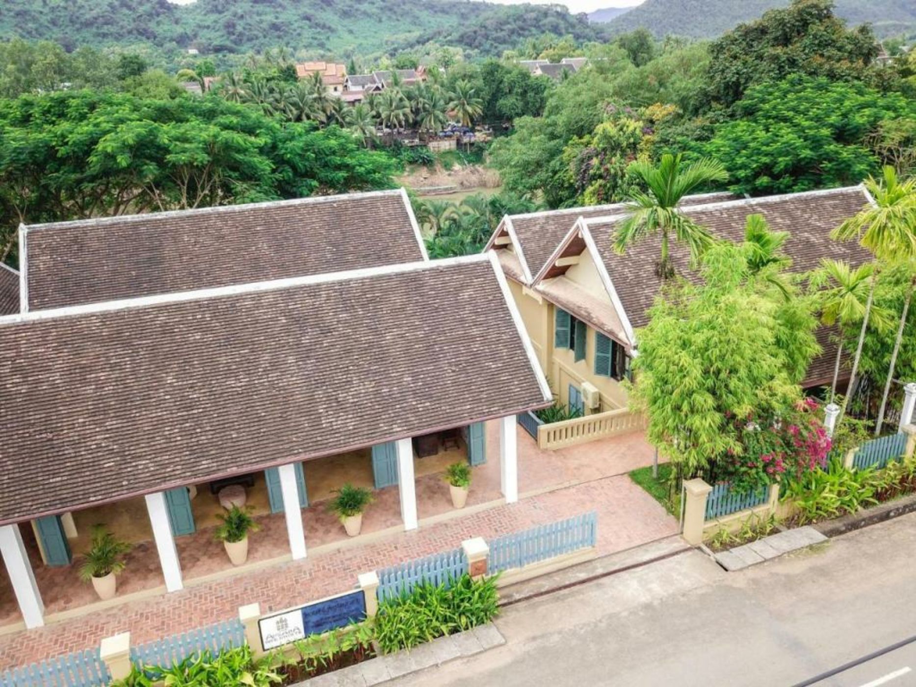 The Apsara Rive Droite buildings amid greenery