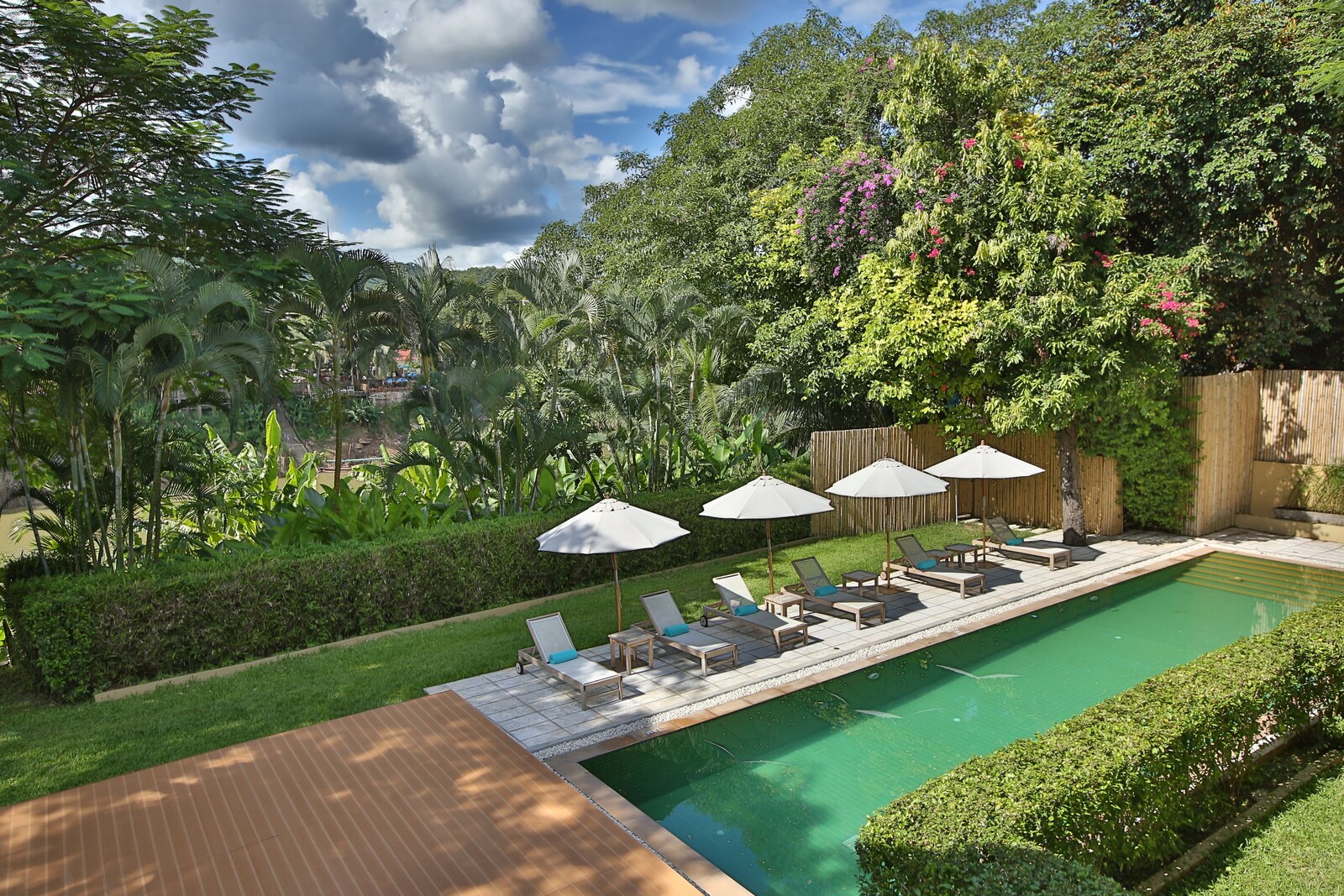 Garden swimming pool at The Apsara Rive Droite